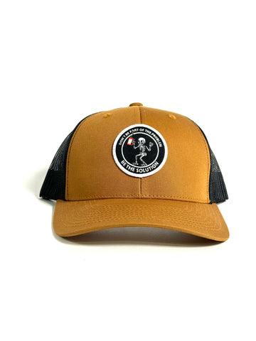 SOLUTION- BLACK/COYOTE BROWN SNAPBACK/CURVED BILL