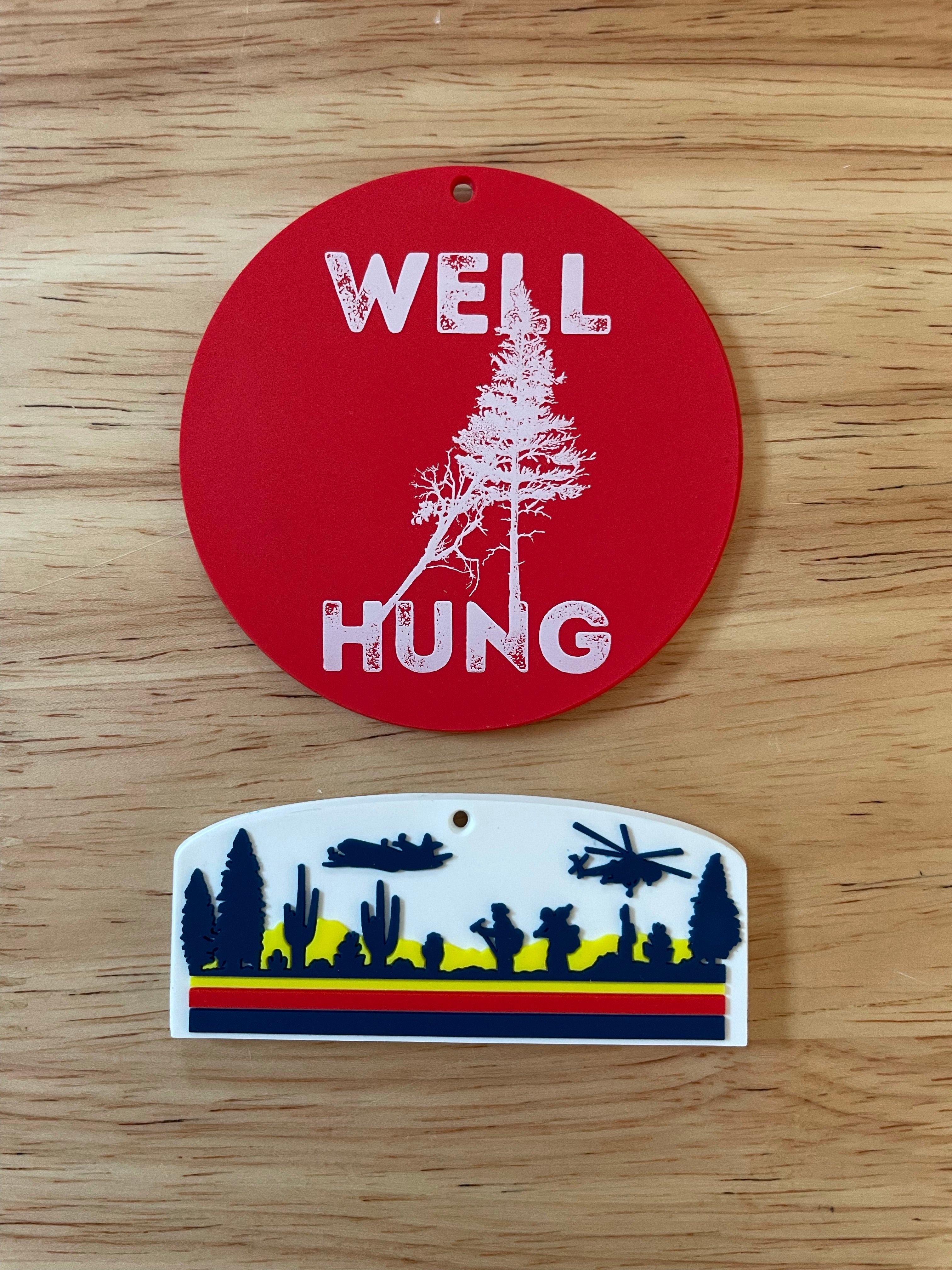 COMBO PACK WELL HUNG & BURNING SUNSET- ORNAMENT