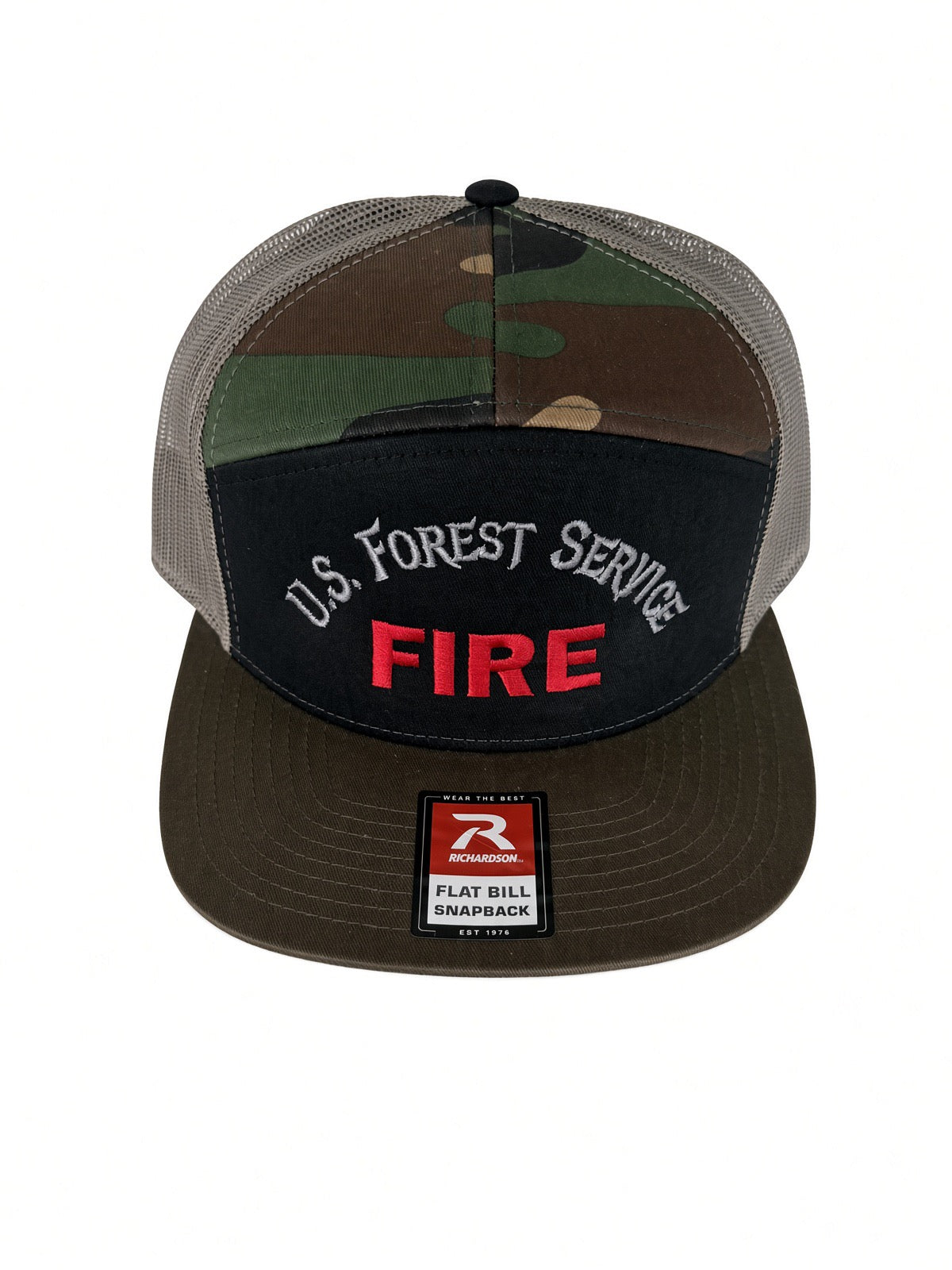 USFS FIRE HAT FLAT BILL (GREEN/BLACK/CAMO)