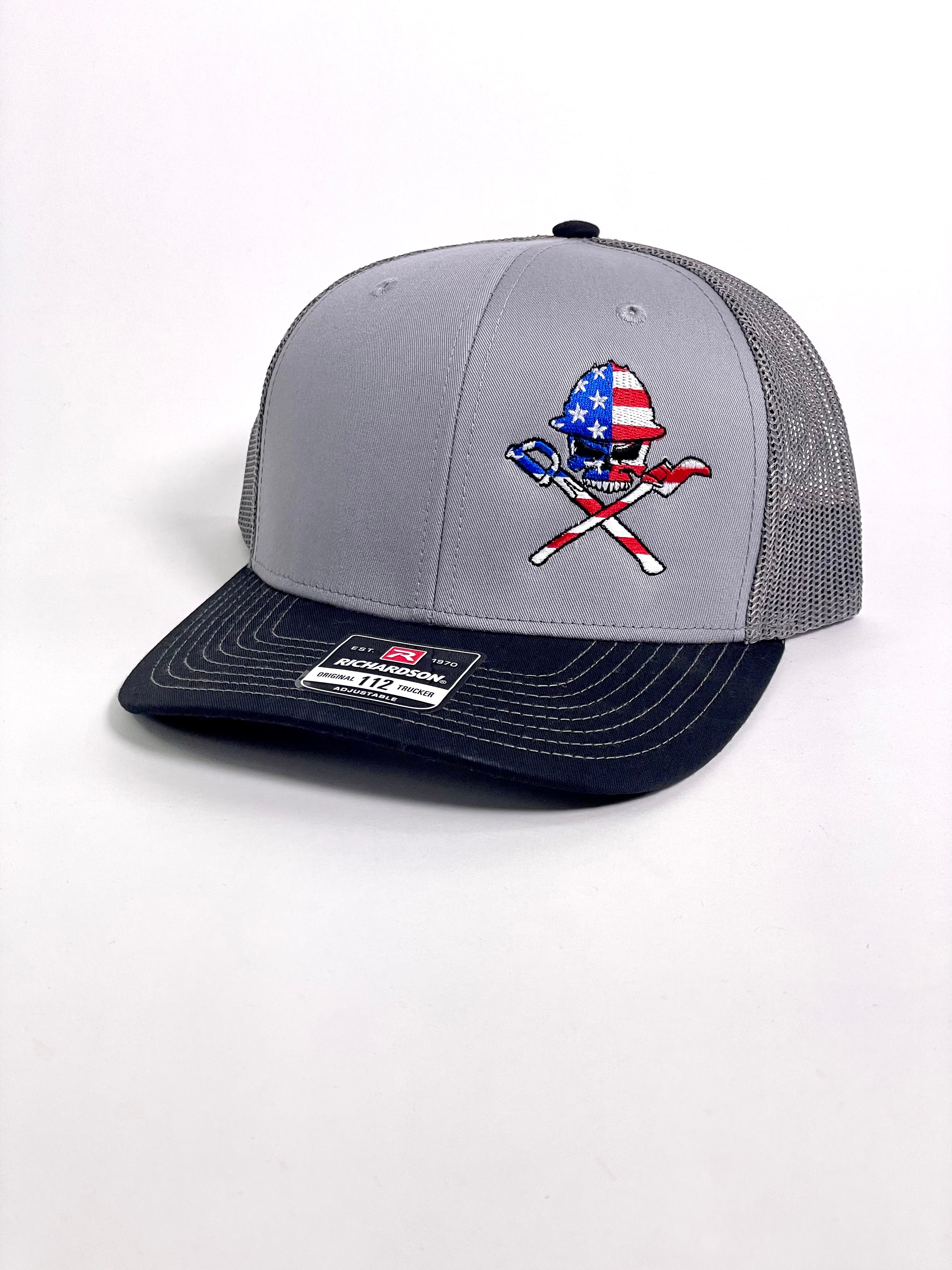 AMERICA OLD SKOOL -  GREY/GREY/BLACK SNAPBACK/CURVED BILL