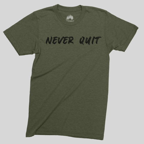 NEVER QUIT-OD GREEN-TSHIRT