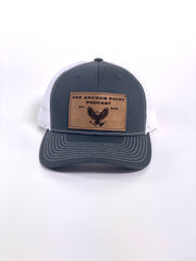 TAPP-LEATHER PATCH HAT/ GREY/WHITE/SNAPBACK