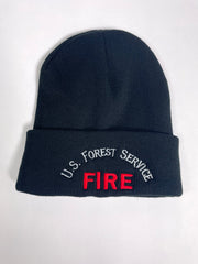 USFS FIRE - BLACK BEANIE