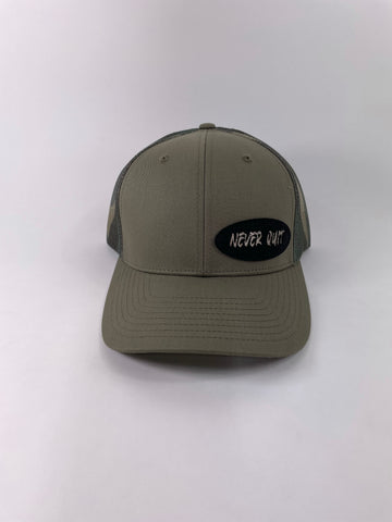 NEVER QUIT - OD-CAMO /CURVED BILL