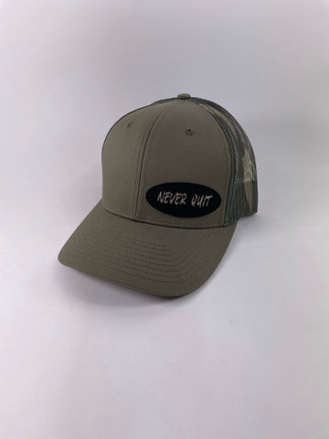 NEVER QUIT - OD-CAMO /CURVED BILL