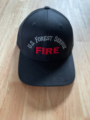 USFS FIRE HAT FLEXFIT BLACK/BLACK