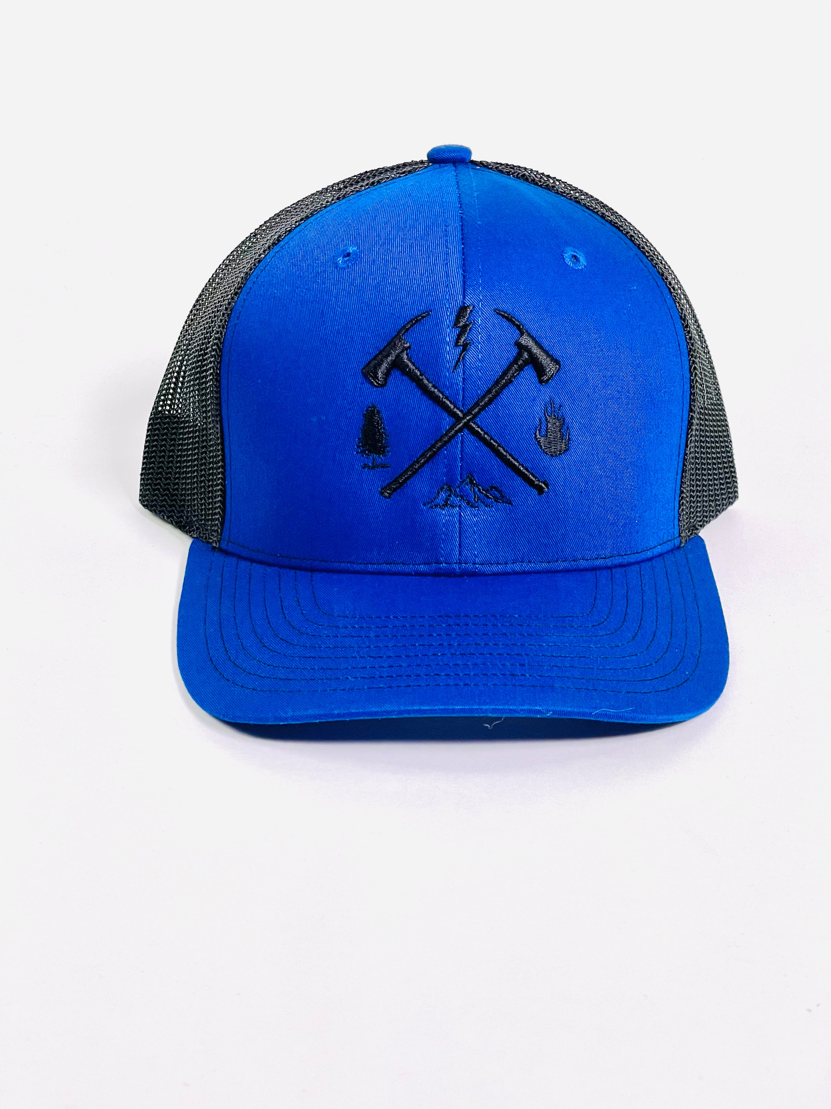 0462 -  BLACK-ROYAL BLUE SNAPBACK/CURVED BILL