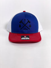 0462 -  WHITE/ROYAL/RED -SNAPBACK /CURVED BILL